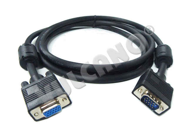 Cable VGA con filtro  Nisuta   / Alargue VGA Macho - Hembra / 1.8Mts / Negro NS-CVGA2A